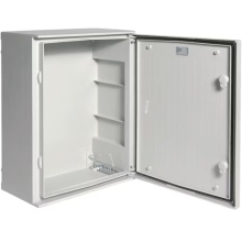 HAGER rozvodnice na omítku FL213B 54mod. IP66 plná dvířka světle šedá