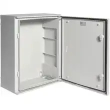 HAGER rozvodnice na omítku FL213B 54mod. IP66 plná dvířka světle šedá