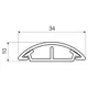 KOPOS oblá lišta LO 35HD 34.1x10.5mm 2m/60m