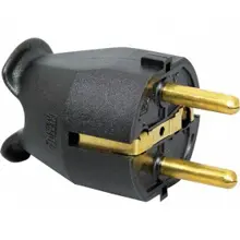 KOPP vidlice přímá černá 230V/16A 1757.0500.3