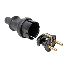 KOPP vidlice přímá gumová pro pohyblivý přívod 230V/16A max 1730.1600.8 černá