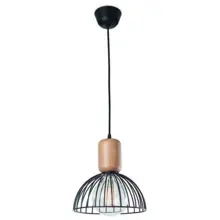 LEDS.C4 závěsné svítidlo Contrast 1xE27 IP20 181cm ;černá/dřevo