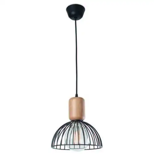 LEDS.C4 závěsné svítidlo Contrast 1xE27 IP20 181cm ;černá/dřevo