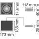 LEDVANCE downlight SPOT.MULTI 30W 270lm/830/38° IP20 50Y ;173x173mm bi˙