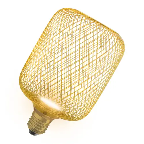 LEDVANCE LED globe DECO.FLATSQ G100 3.5W/28W E27 2700K 300lm NonDim 25Y zlatá