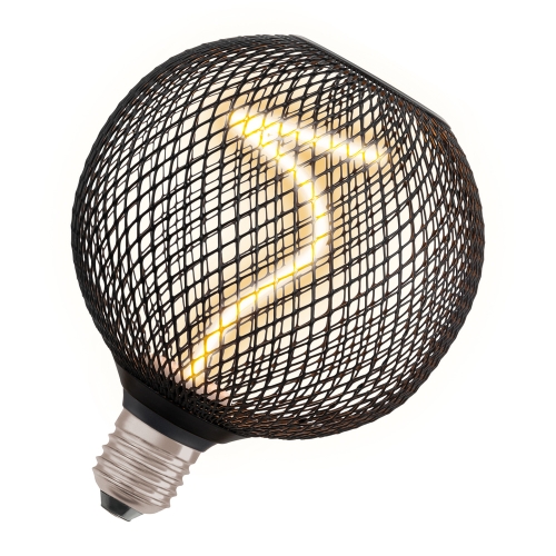 LEDVANCE LED globe filament DECO.FLATG G125 3.5W/14W E27 1800K 130lm Dim;černá