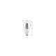 LEDVANCE LED kapka filament SUP UE P45 3.8W/60W E14 2700K 806lm NonDim 50Y čirá