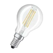 LEDVANCE LED kapka filament VAL P45 4W/40W E14 2700K 470lm NonDim 10Y čirá