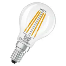 LEDVANCE LED kapka filament VAL P45 4W/40W E14 3000K 470lm NonDim 10Y čirá