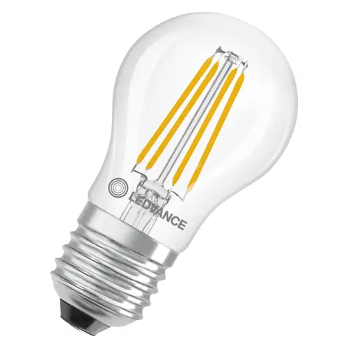 LEDVANCE LED kapka filament VAL P45 4W/40W E27 3000K 470lm NonDim 10Y čirá