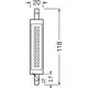 LEDVANCE LED lineár SLIM.LINE 12W/100W R7S 2700K 1521lm NonDim 15Y 118mm
