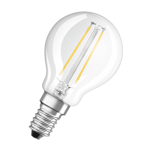 LEDVANCE LED luster filament VAL P45 2.5W/25W E14 2700K 250lm NonDim 10Y čirá