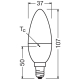 LEDVANCE LED svíčka ACT/REL B35 4.9W/40W E14 2700-4000K 470lm NonDim 15Y opál