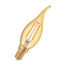 LEDVANCE LED svíčka filament 1906 BA35 2.5W/22W E14 2400K 220lm NonDim 15Y zlatá