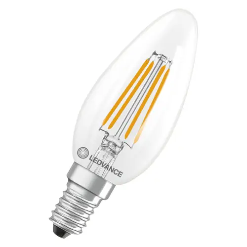 LEDVANCE LED svíčka filament VAL B35 4W/40W E14 3000K 470lm NonDim 10Y čirá