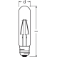 LEDVANCE LED zářivka filament 1906 T32 2.5W/20W E27 2000K 200lm NonDim 15Y zlatá