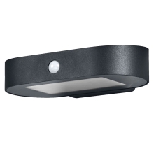 LEDVANCE nástěnné svítidlo LED Endura.S.SolarOvalS 4W 380lm IP44;senz. černá