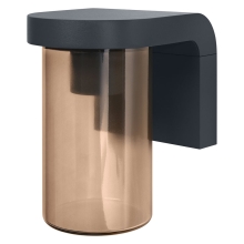 LEDVANCE nástěnné svítidlo, žárovka EnduraC Cascade 1xE27 IP44 jantar/tm.šedá