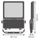 LEDVANCE reflektor 130W 230V 20800lm 4000K IP66 100Y FLEX DA P 1840 WAL