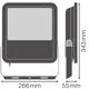 LEDVANCE reflektor (floodlight) 100W/83W 15000lm/865/100° IP66 100Y ;černá