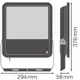 LEDVANCE reflektor (floodlight) 133W/117W 20000lm/840/100° IP66 100Y ; černá