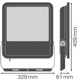 LEDVANCE reflektor (floodlight) 167W/150W 23400lm/830/100° IP66 100Y ;černá