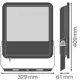 LEDVANCE reflektor (floodlight) 167W/150W 25000lm/840/100° IP66 100Y ; bílá