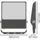 LEDVANCE reflektor (floodlight) 290W 36200lm/830/30° IP66 100Y ; DALI černá