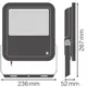 LEDVANCE reflektor (floodlight) 69W/53W 10000lm/840/100° IP66 100Y ; černá
