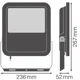LEDVANCE reflektor (floodlight) 69W/53W 10000lm/865/100° IP66 100Y ;černá