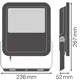 LEDVANCE reflektor (floodlight) 69W/53W 9150lm/830/100° IP66 100Y ; černá