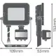 LEDVANCE reflektor (floodlight) FL COMP VAL 10W 900lm/830/100° IP65 50Y ;černá