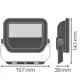 LEDVANCE reflektor (floodlight) FL.P.PS 17W/11W 2400lm/865/100° IP66 100Y ;černá
