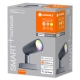 LEDVANCE SMART+ sloupek Garden Spot 4.5W 260lm/RGBW tm.šedá WIFI˙