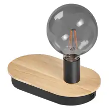 LEDVANCE stolní lampička DECOR.WOOD.T 1xE27 ; černá/dřevo