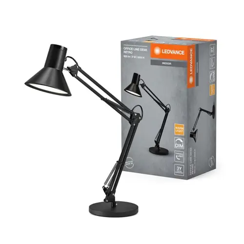 LEDVANCE Stolní lampy 9W 230V 393lm 3000K IP20 25Y RETROCL 830 D Černá
