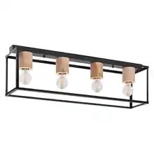 LEDVANCE stropní svítidlo DECOR.NAIROBI.C 4xE27 ; černá/dřevo