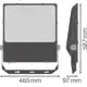 LEDVANCE svít.flood.LED FL.PFM 290W 35300lm/830/45x140° IP66 100Y ; DALI černá