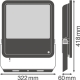 LEDVANCE svít.flood.LED FLOODLIGHT.PFM 165W 20000lm/840 IP65 70Y ;černá sou.sen