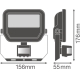 LEDVANCE svít.flood.LED FLOODLIGHT.PFM 20W 2200lm/830 IP65 70Y ;černá senzor