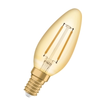 LEDVANCELED svíčka filament 1906 B35 1.5W/12W E14 2400K 120lm NonDim 15Y zlatá˙