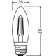 LEDVANCELED svíčka filament PFM B35 4.8W/40W E27 2700K 470lm Dim 15Y čirá˙