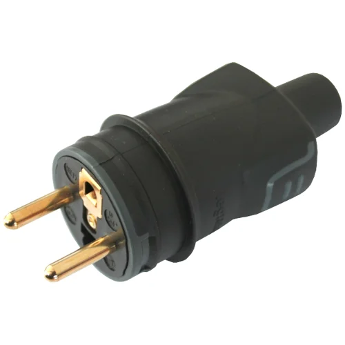 LEGRAND gumová vidlice 1-nás. IP44, černá 230V/16A max.