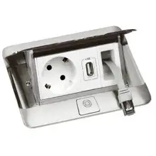 LEGRAND zásuvkový blok POP-UP do nábytku 4 moduly IP30/40 ;hliník matná.nerez