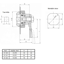 LIDOKOV zámek 01.126 KOMBI 2 půlměsíc H23 x L45