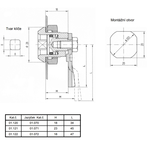 LIDOKOV zámek 01.126 KOMBI 2 půlměsíc H23 x L45