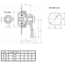 LIDOKOV zámek 01.132 KOMBI 3 H18 x L34