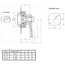 LIDOKOV zámek 01.170 KOMBI 4 půlměsíc H23 x L45