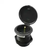 METRODIS zásuvka vestavná černá do prac desky prům.45mm 2P+E