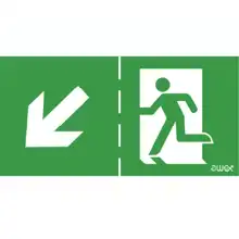 MODUS piktogram P22 schody vlevo dolu 150x300mm